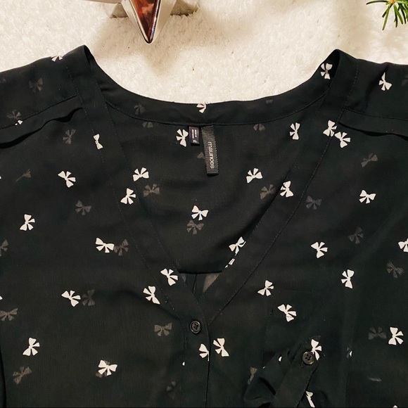 MAURICES 3/4 SLEEVE BOW BLOUSE XL - Picture 2 of 7